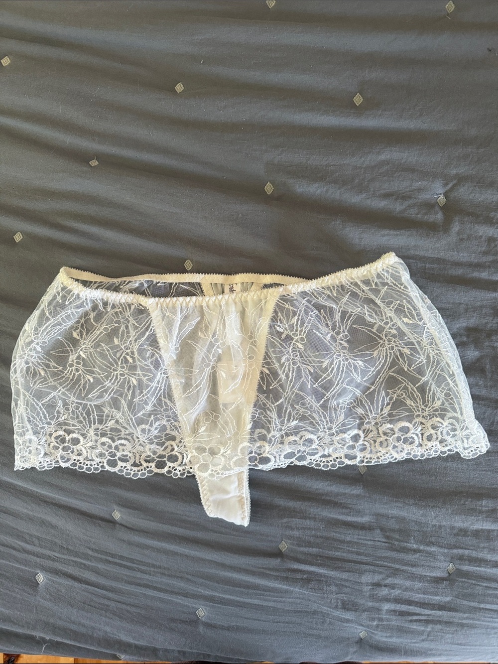 Fredrick’s of Hollywood White Women's Bikini Panty Lace Size L Vintage NWT